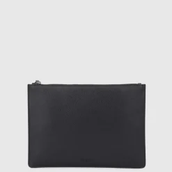 Aquatalia Large Zip Pouch Black New