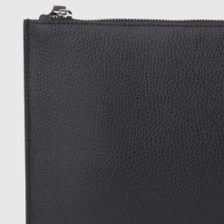 Aquatalia Large Zip Pouch Black New