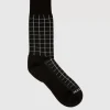 Aquatalia Windowpane Knit Blend Men's Sock Black/Heather Grey Online